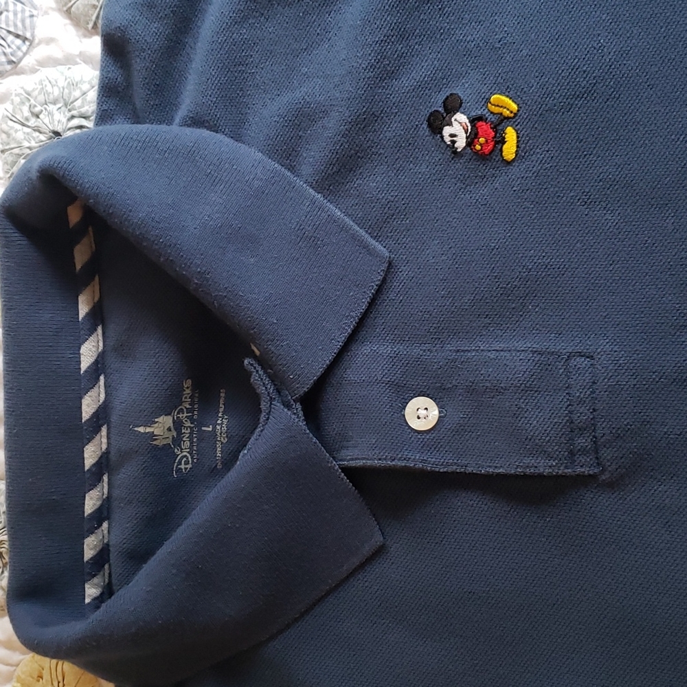 VTG Disney Parks men's s/s polo, blue size L